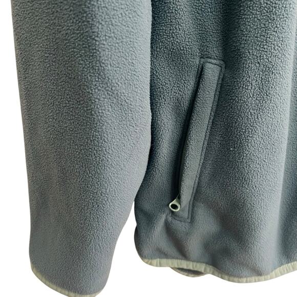 LL Bean Women's XL Feather Fleece Lightweight Full Zip Jacket, Blue, Zip Pockets - Picture 3 of 4